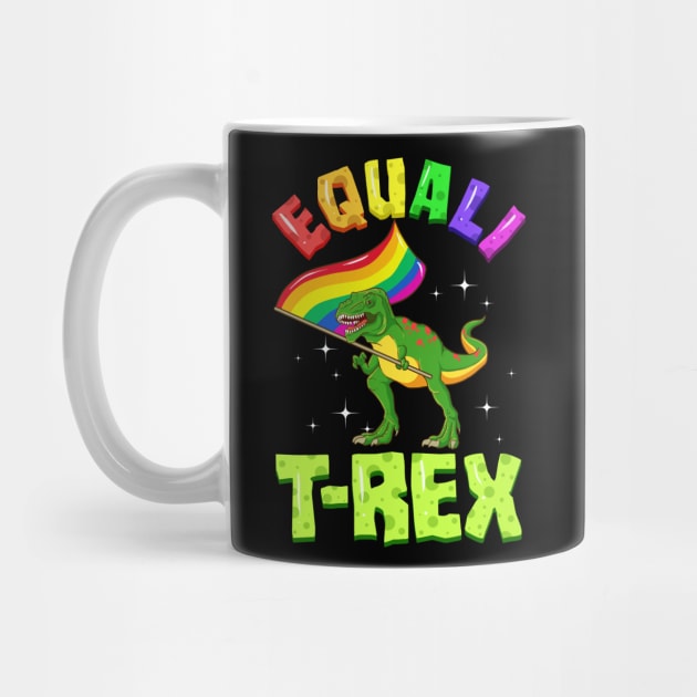 Equali T-Rex Dinosaur with Rainbow Pride Flag by creative